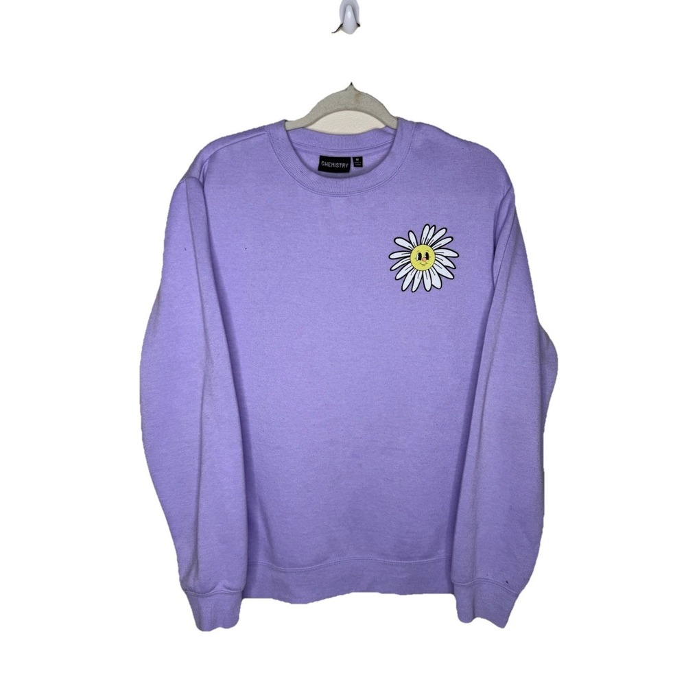 Chemistry HAVE A GOOD DAY Crewneck Sweatshirt Purple Medium